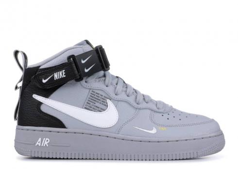 Nike Air Force 1 Mid Lv8 Gs Overbranding Grey Yellow Tour Black Wolf White AV3803-001