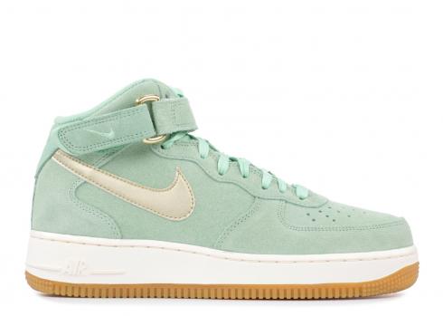 W Air Force 1 '07 Mid Seasonal Metallic Star Green Gold Enamel 818596-300