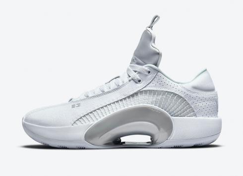Air Jordan 35 Low White Metallic Silver Black Shoes CW2459-100