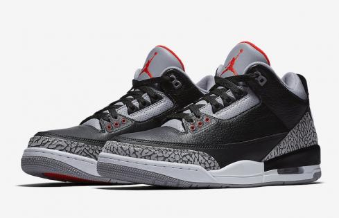 Air Jordan 3 Retro OG Black Cement 2018 Black Cement Grey White Fire Red 854262 001