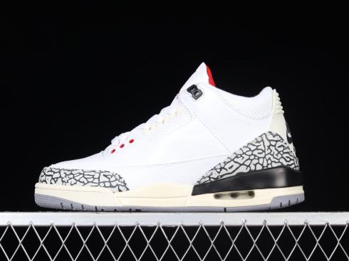 Air Jordan 3 White Cement Reimagined Fire Red Cement Grey DN3707-100