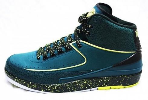 Air Jordan 2 - Nightshade Volt Ice Black Pure Platinum 385475-303