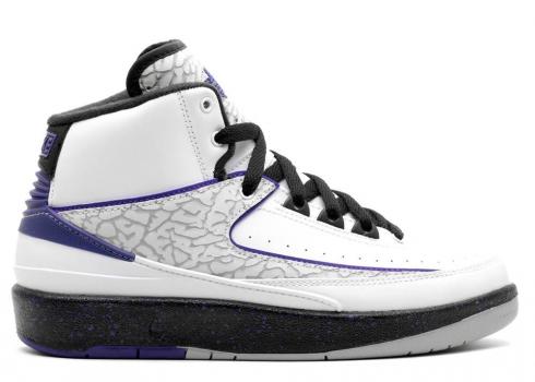 Air Jordan 2 Retro Bg Gs Concord Grey Dark Wolf Black White 395718-153