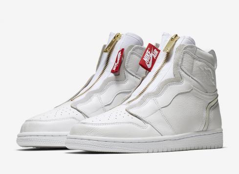 Air Jordan 1 WMNS High Zip White White University Red AQ3742-116