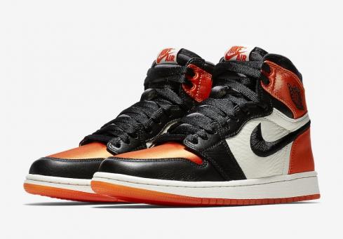 Air Jordan 1 WMNS Satin Shattered Backboard Black Starfish-Sail-Black AV3725-010