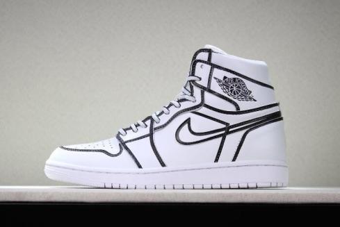 2018 Joshua Vides x Air Jordan 1 Comic 3D Pencil White Hand Painted AA4724 110