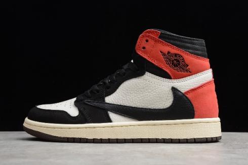 2019 Travis Scott Air Jordan 1 High OG TS SP Sail Black Red CD4487 103