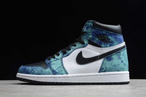 2020 Air Jordan 1 High OG Tie Dye White Black Aurora Green CD0461 100