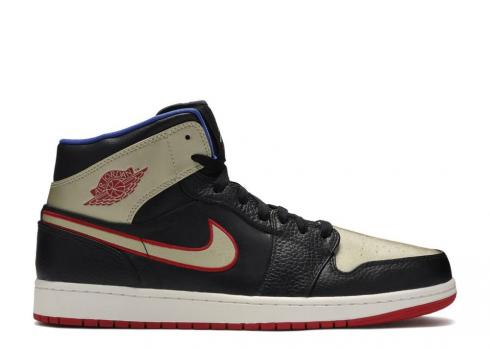 Air Jordan 1 Black Gold Red Gym Royal Metallic Game 554724-013