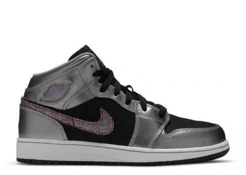 Air Jordan 1 Phat Gs Silver Berry Black Matte White 454659-013