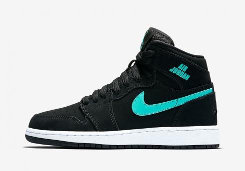 Air Jordan 1 Retro High BG Hyper Jade White Kids Basketball Shoes 705300-022