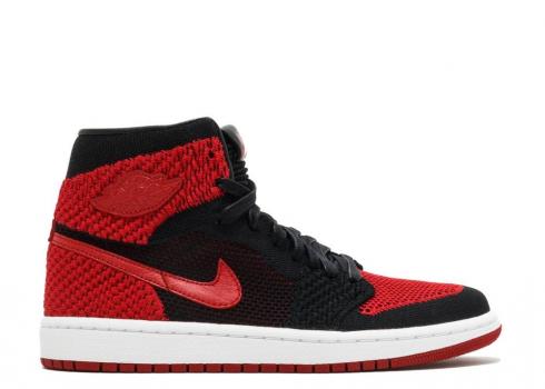 Air Jordan 1 Retro High Flyknit Bg Gs Bred White Black Varsity Red 919702-001