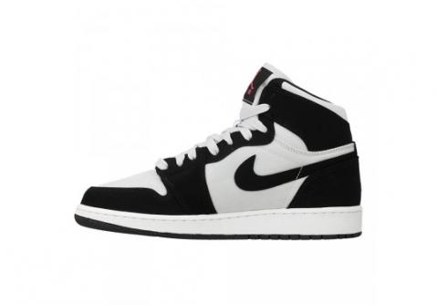 Air Jordan 1 Retro High GS Pure Platinum Black Pink Kids Shoes 332148-015