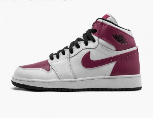 Air Jordan 1 Retro High GS White Sport Fuchsia Hot Lava Black Kids Shoes 332148-108