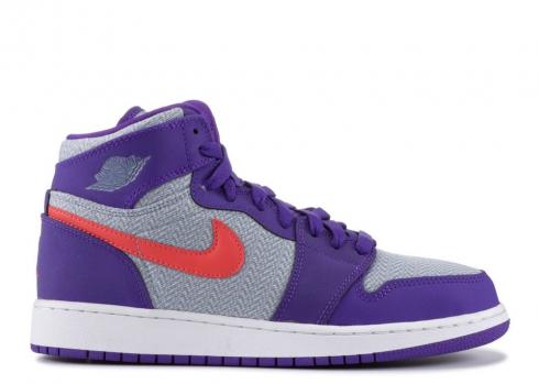 Air Jordan 1 Retro High Gg Fierce Purple Blue Gray Ember White Glow 332148-405