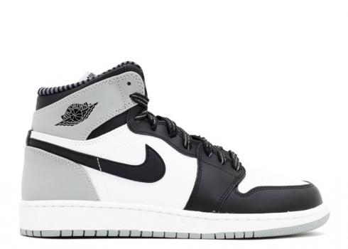 Air Jordan 1 Retro High Og Bg Gs Barons Wolf White Black Grey 575441-104