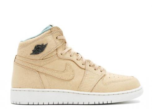 Air Jordan 1 Rtro Hi Og Prl Gg Gs Pearl Cannon Sand Gold Dune Flat 743957-207