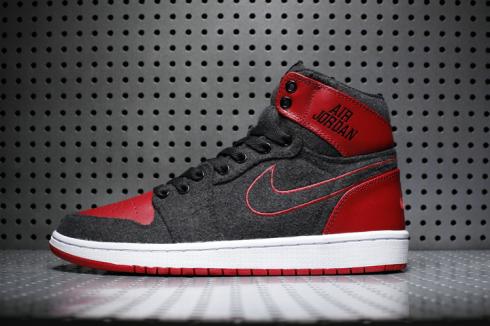 Nike Air Jordan 1 Wool Retro Black Red Men Shoes