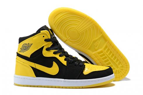 Nike Air Jordan I 1 Retro Basketball Shoes Yellow Black