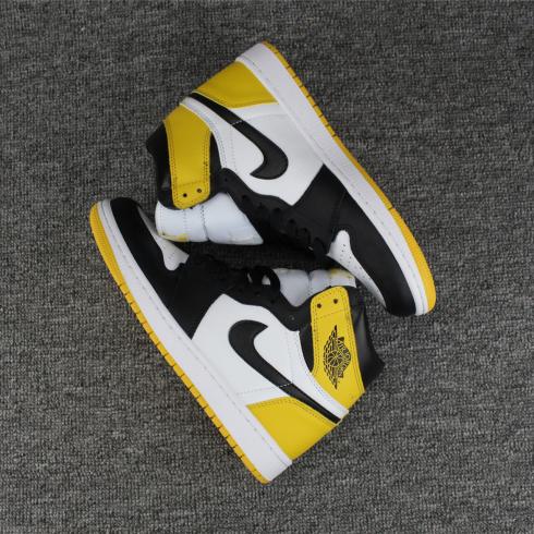 Nike Air Jordan I 1 Retro Men Basketball Shoes Yellow White Black