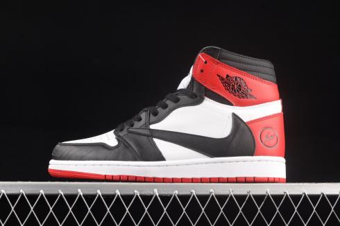 Travis Scott x Fragment x Air Jordan 1 High OG Red Black White DH3227-600