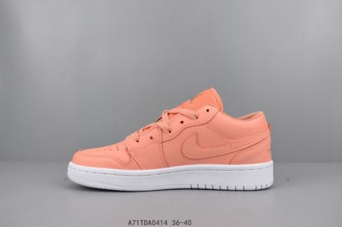 Air Jordan 1 Low GS White Orange Gold Womens Basketball Shoes 554723-506