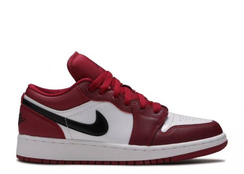 Air Jordan 1 Low Gs Noble White Black Red 553560-604