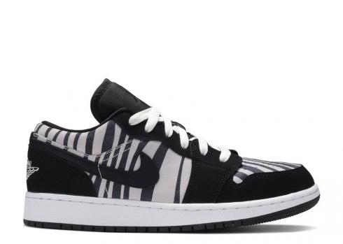 Air Jordan 1 Low Gs Zebra White Black 553560-057