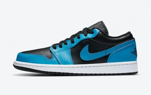 Air Jordan 1 Low Laser Blue Black Summit White Shoes 553558-410