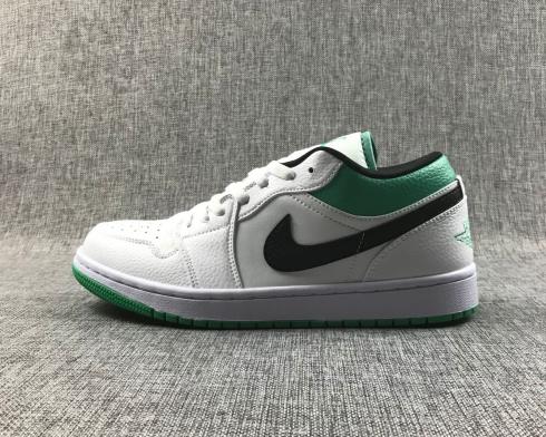 Air Jordan 1 Low Sweater White Black Green Basketball Shoes CZ8458-113