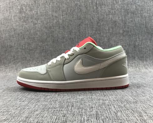 Air Jordan 1 Retro Low Green Red White Basketball Shoes 55355-021