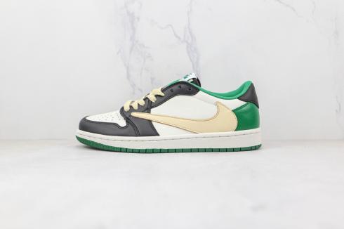 Fragment Design x Travis Scott x Air Jordan 1 Retro Low Green Black White DM7866-128