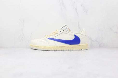 Travis Scott x Fragment x Air Jordan 1 Low White Blue Shoes DM7866-168