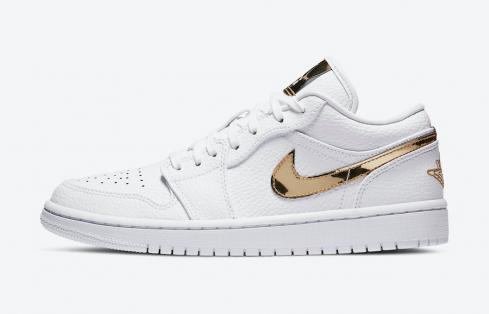 Wmns Air Jordan 1 Retro Low White Metallic Gold CZ4776-100