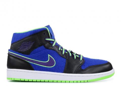 Air Jordan 1 Mid Bel Royal Crt Purple Lime Black Flash Gum 633206-040