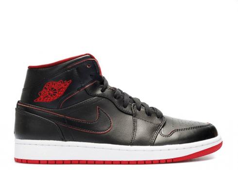 Air Jordan 1 Mid Black Red White Gym 554724-028