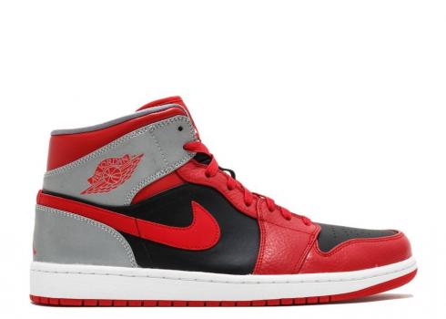 Air Jordan 1 Mid Fire Red Cement Black Ff 554724-603
