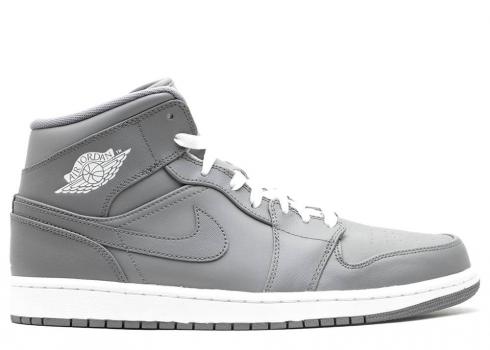 Air Jordan 1 Mid Grey White Cool 554724-003