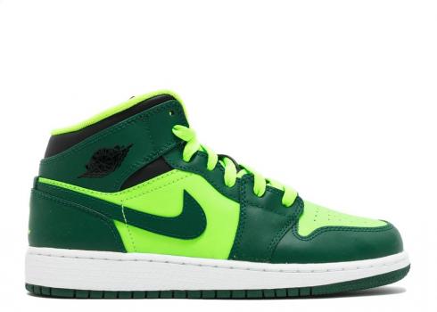 Air Jordan 1 Mid Gs Gorge Green Electric Black 554725-330