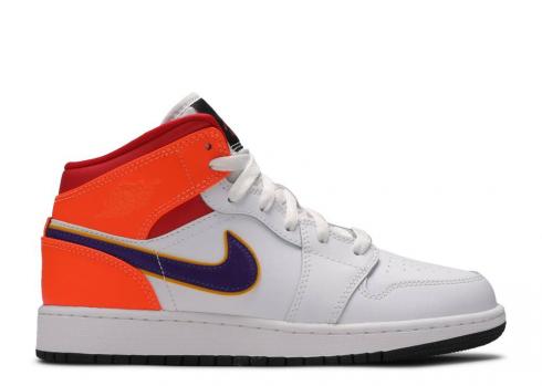 Air Jordan 1 Mid Purple White Court Spirit Teal 554725-128