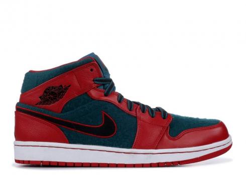 Air Jordan 1 Mid Gym Red Dark Sea Black 633206-608