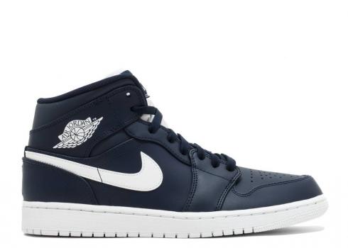 Air Jordan 1 Mid Obsidian White 554724-402