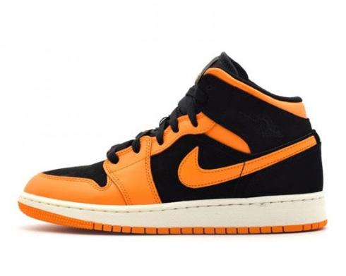 Air Jordan 1 Mid Orange Peel Black Crimson Tint 554725-081