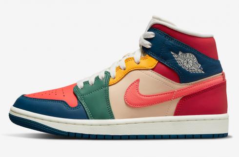 Air Jordan 1 Mid Red Blue Green Multi-Color DN3738-400