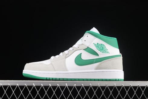 Air Jordan 1 Mid SE Summite White Green Grey Shoes DC9294-103