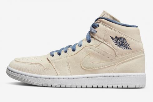 Air Jordan 1 Mid Sanddrift Midnight Navy White Sail DM9126-104