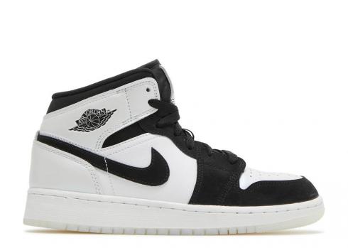 Air Jordan 1 Mid Se GS Diamond Color White Black Multi DN4321-100