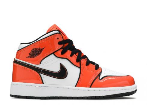 Air Jordan 1 Mid Se Gs Turf Orange White Black BQ6931-802