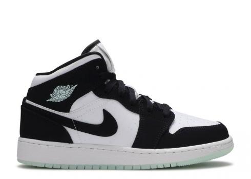 Air Jordan 1 Mid Se Gs White Tint Black Teal BQ6931-103