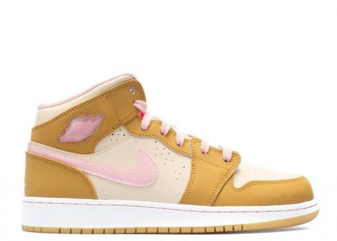 Air Jordan 1 Mid Wb Gg Gs Lola Bunny Pink Glaze Wheat Shimmer 724072-730